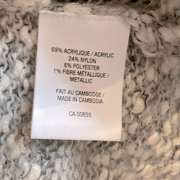 Reitmans Striped Sweater. Size M. Colour Grey/White/Silver. - Picture 4 of 5